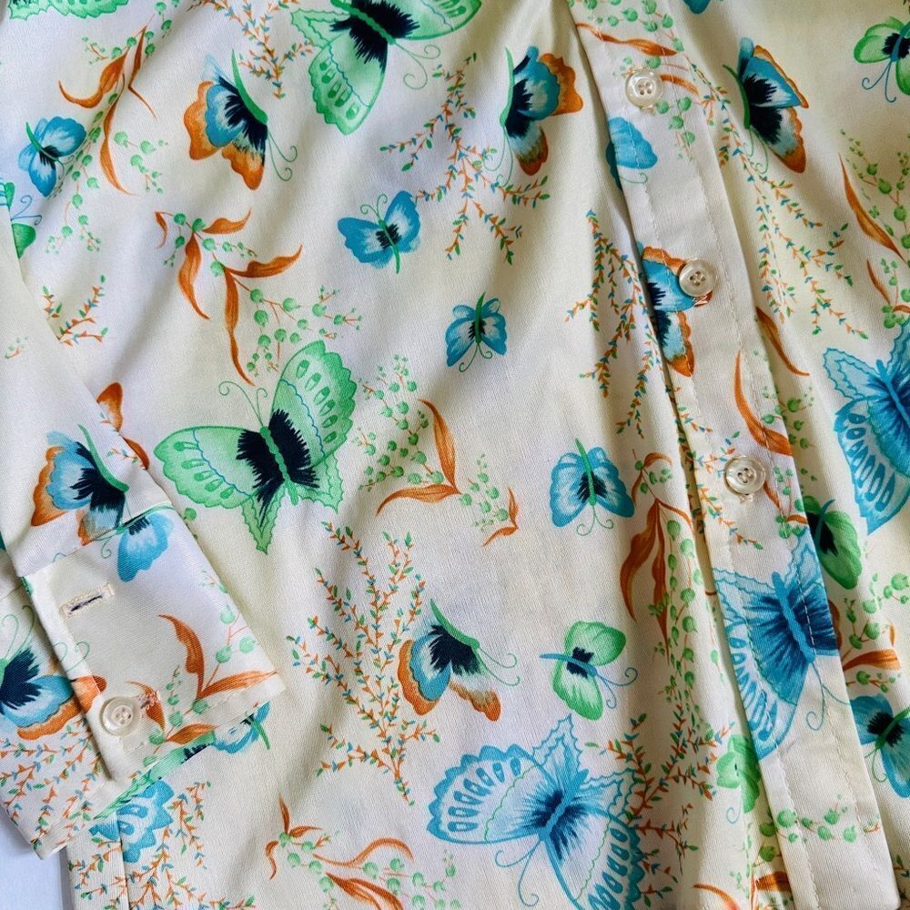 Y2K Style Retro Cottagecore Colorful Butterfly Button Up Shirt - Picture 6 of 10